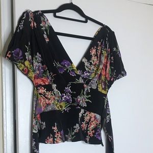 Trashy diva obi top in black floral